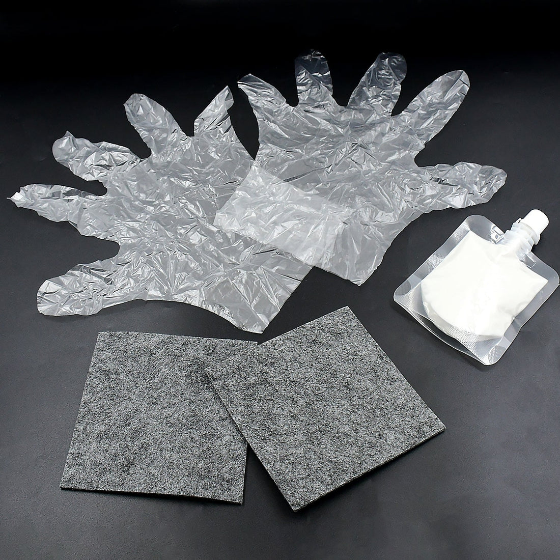 All components of the PowerPulse Car Scratch Remover Kit neatly arranged for display.