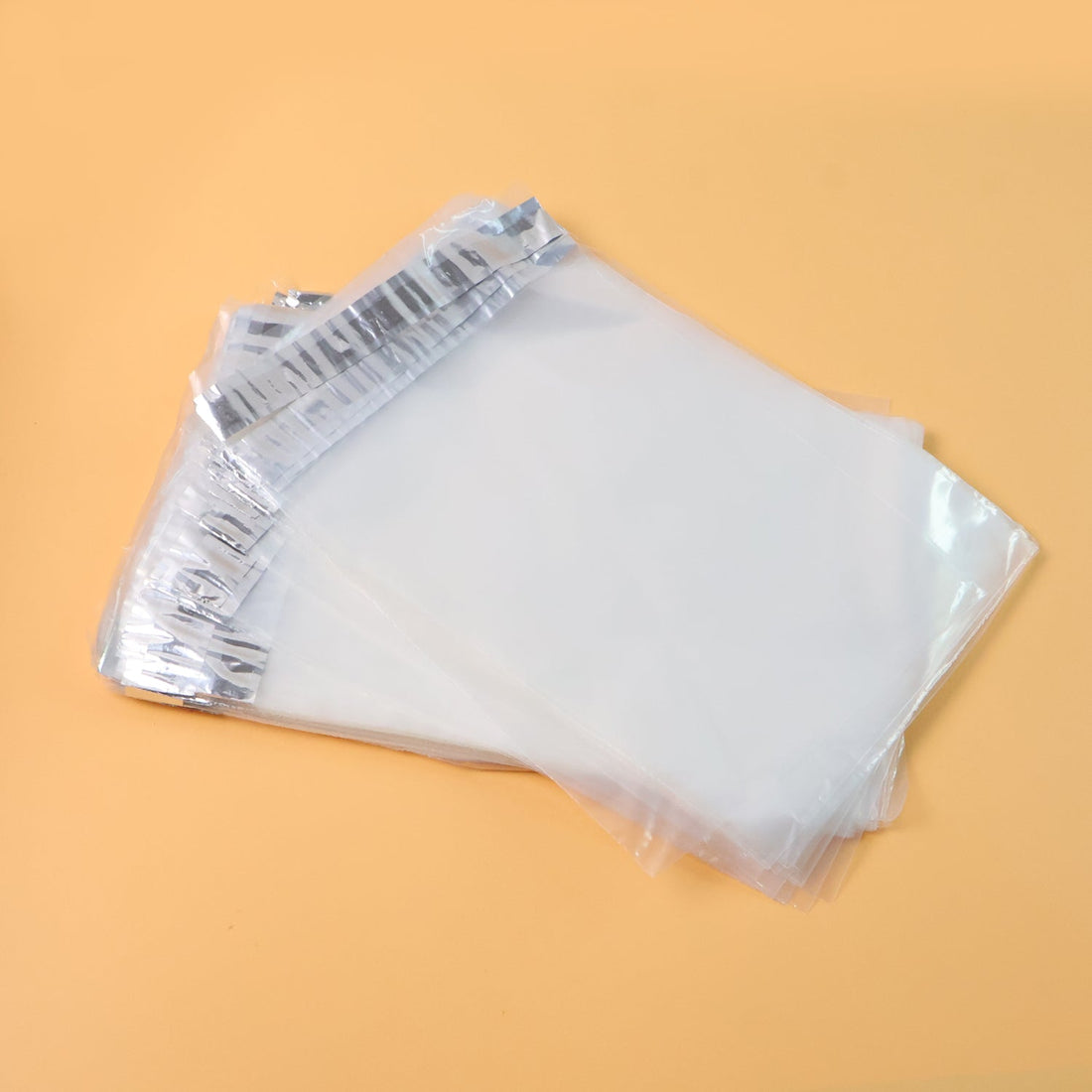 Courier polybag 8x11 inch showing self-adhesive flap for secure sealing
