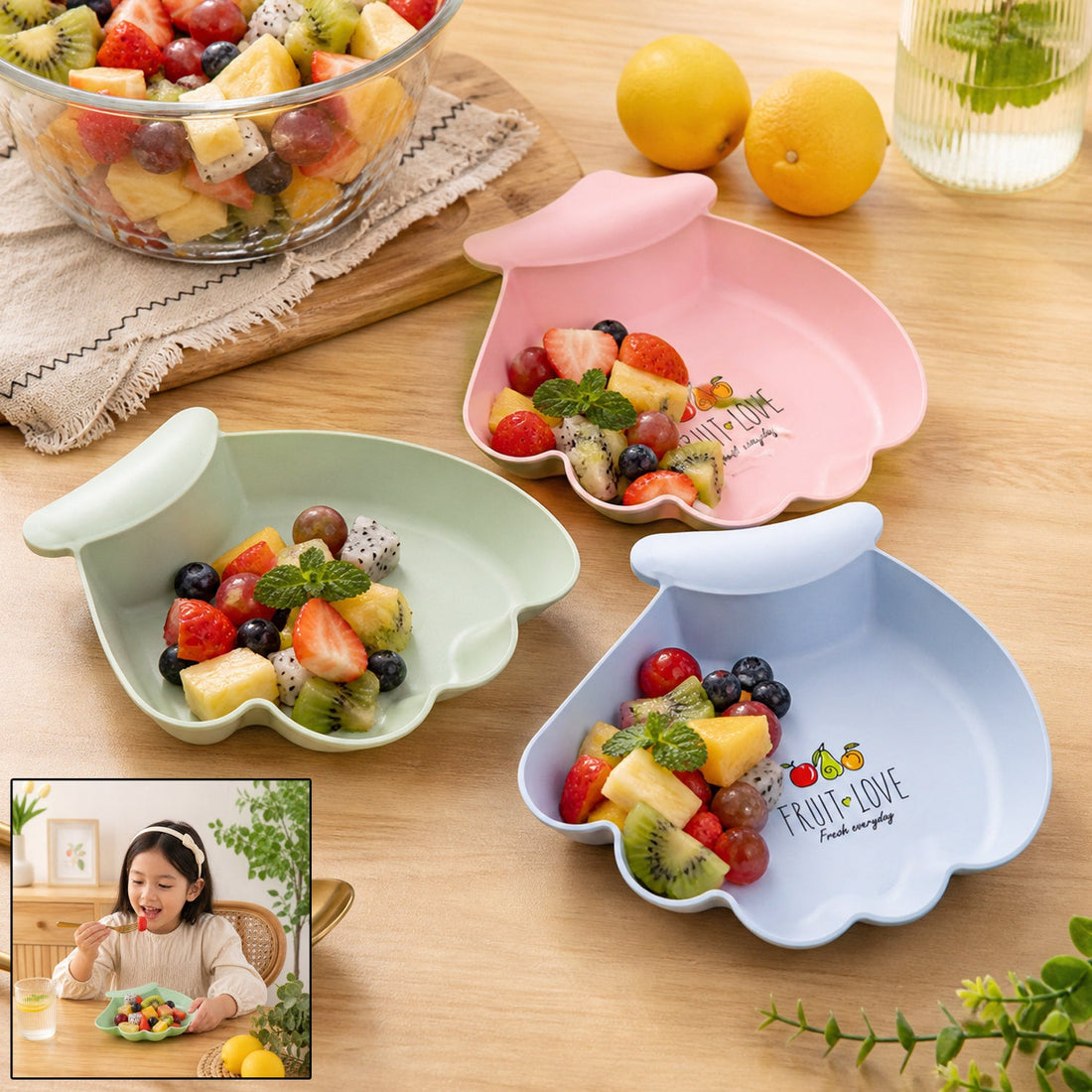 Cute plastic serving dish for kids dining