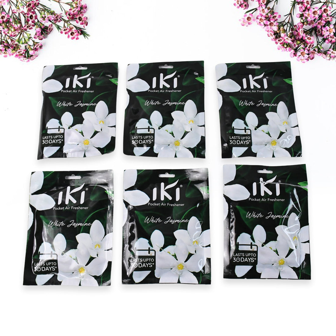 Assorted packaging of IKI Pocket Air Freshener mix flavor packs