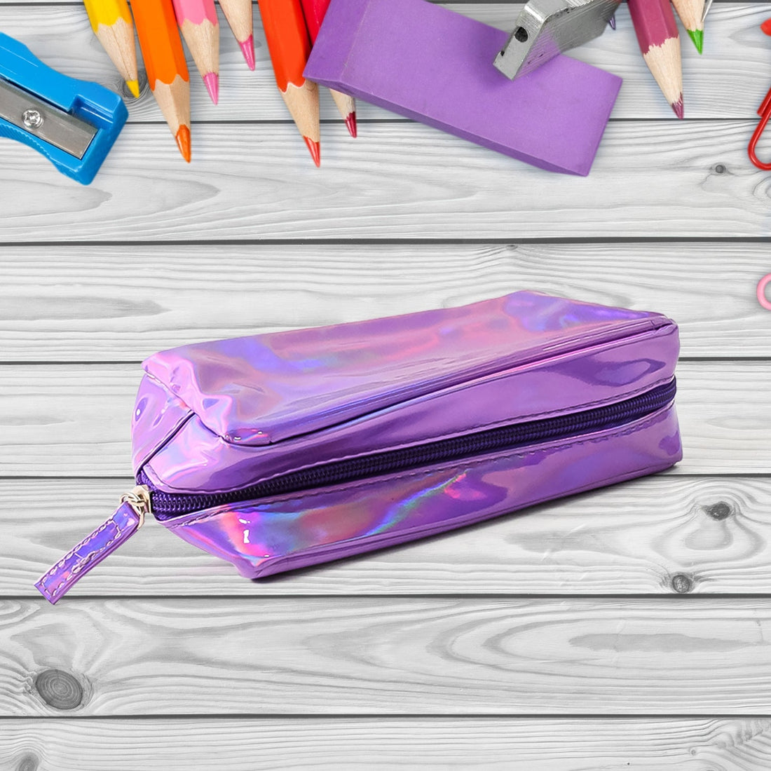 Slim travel cosmetic pouch that slides flat into a suitcase or handbag