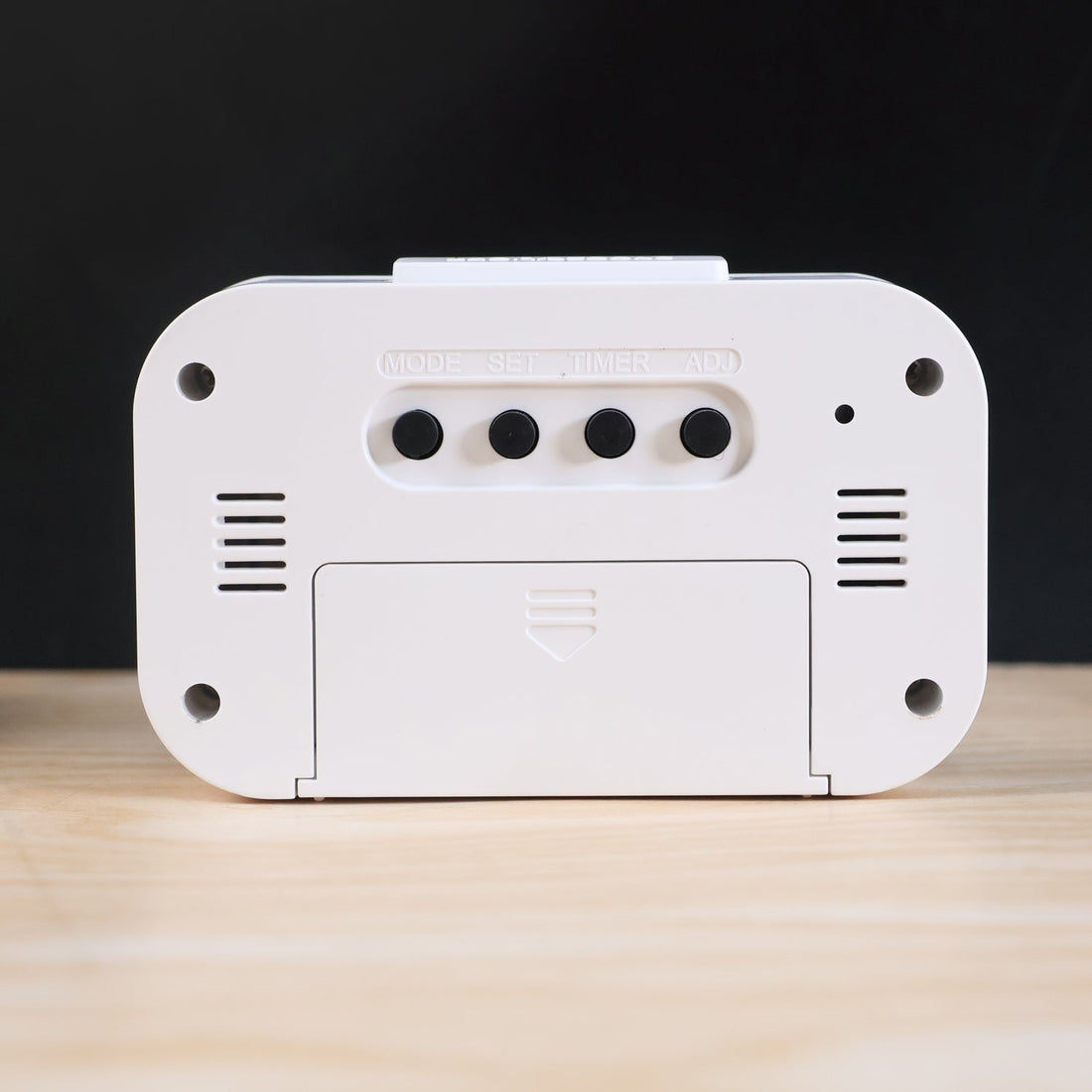 Digital LED alarm clock with soft night light feature