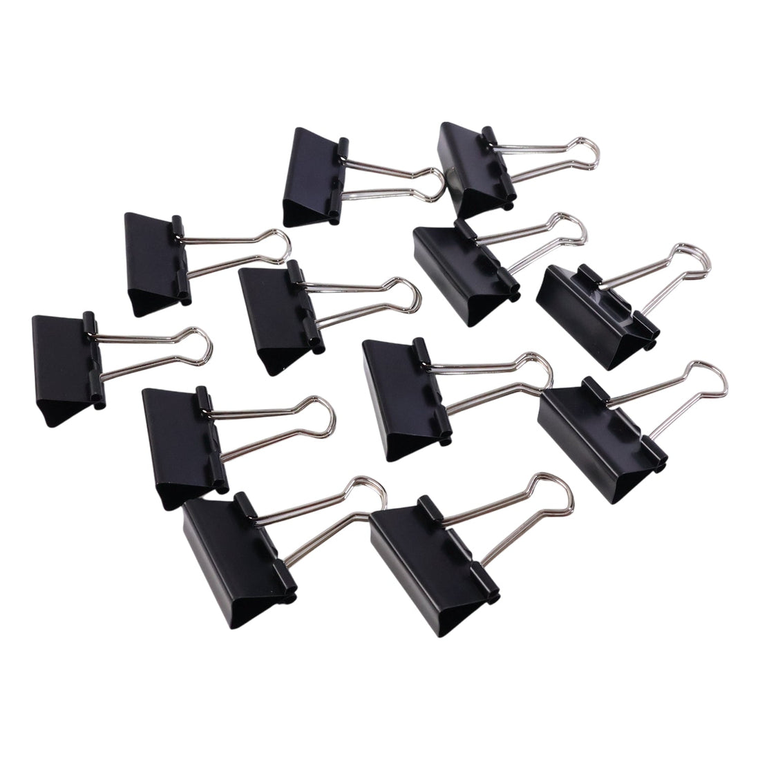 Set of 12 medium 32mm binder clips for holding papers tightly