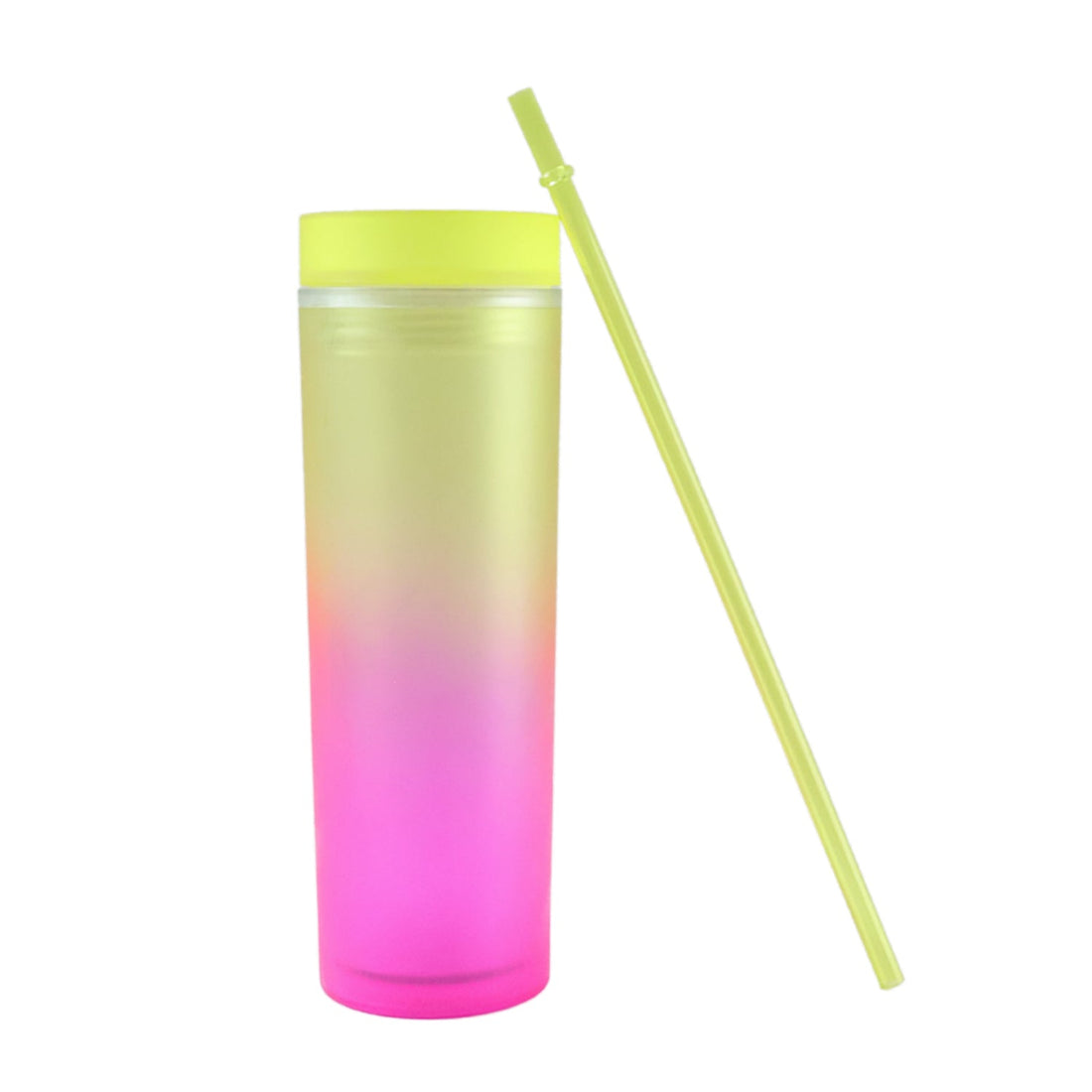 Portable cold drink tumbler with modern gradient design