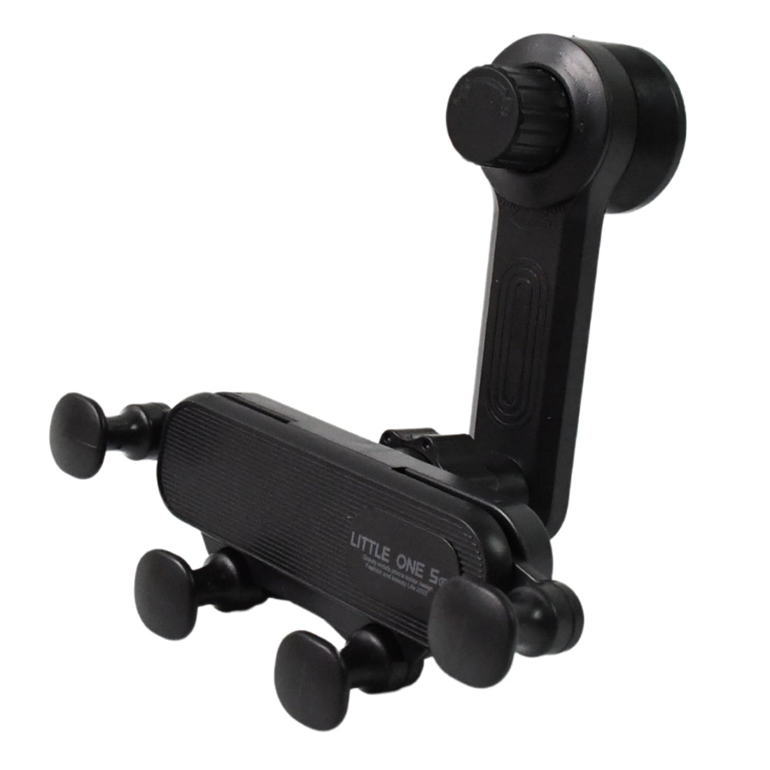 Universal car phone holder designed to fit various horizontal and vertical air vent types.