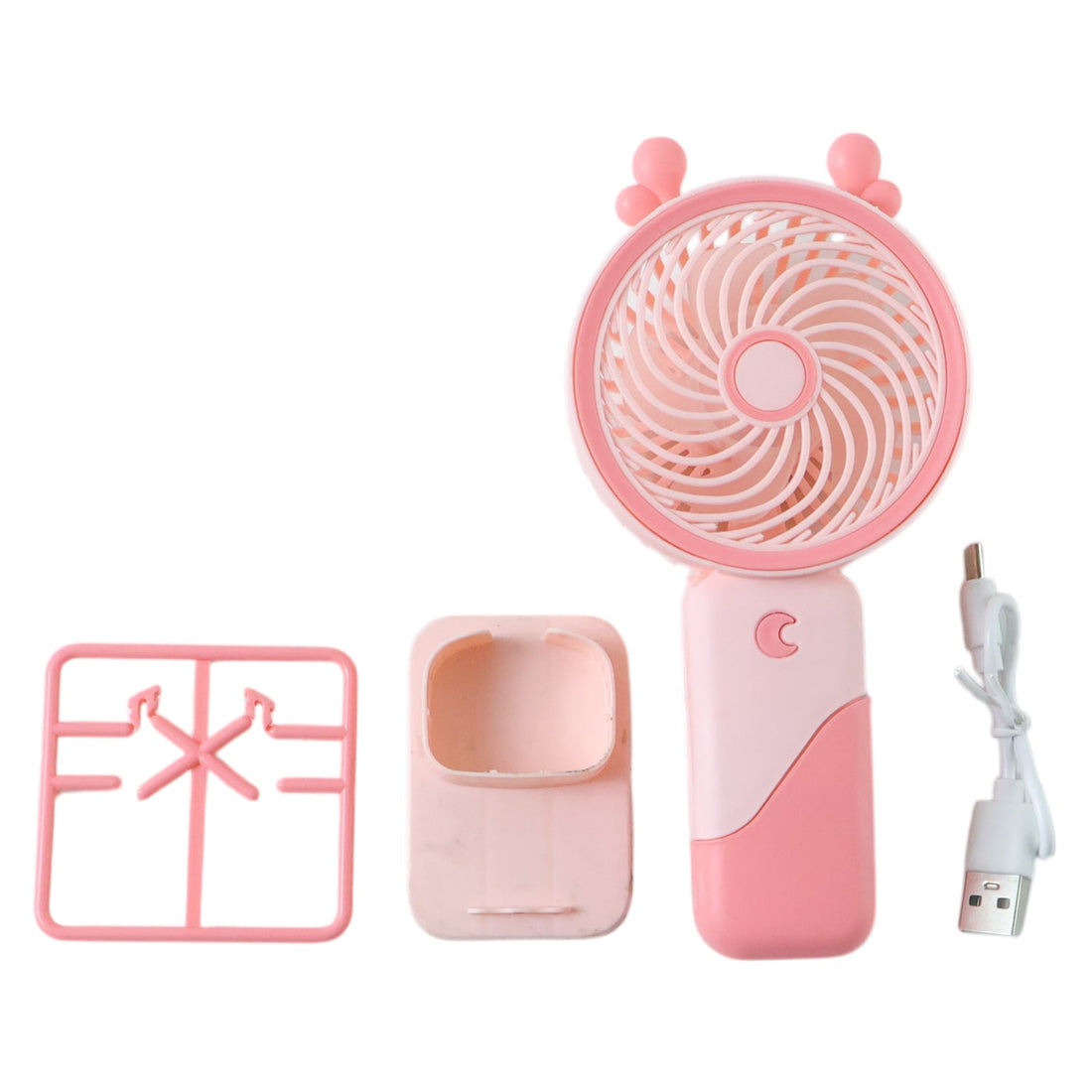 Foldable desktop mini fan with LED light for convenience