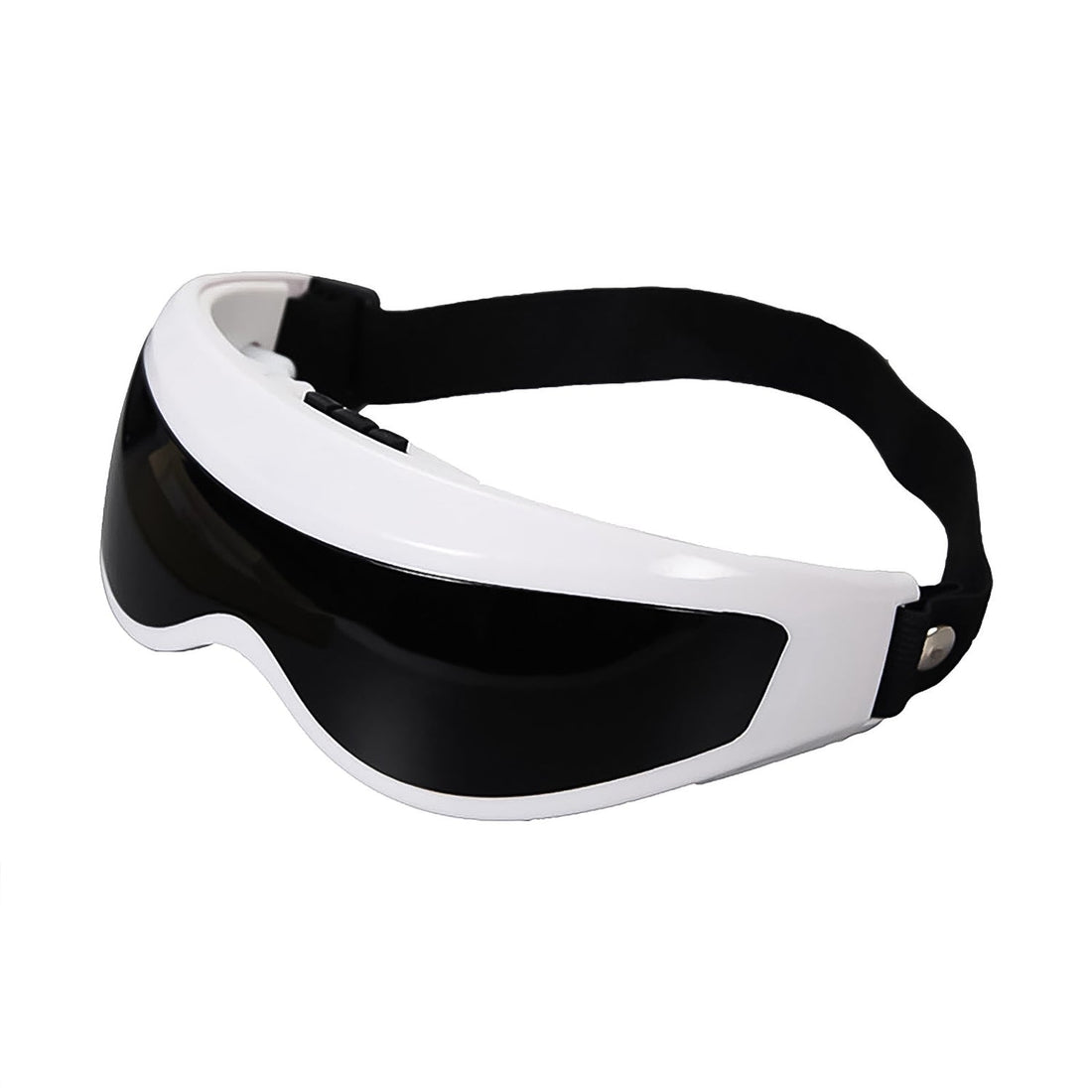 Detail shot of the adjustable elastic strap on the Electric Eye Massager for a custom fit.