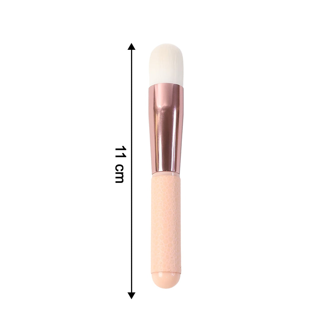 Ergonomic handle of soft makeup brush offering comfortable grip for face blending