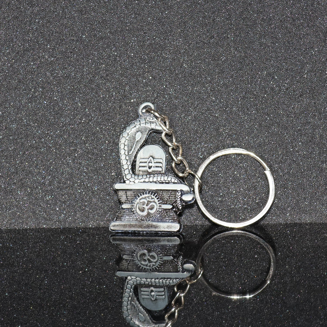 Antique finish Shivling and Trishul keychains for keys