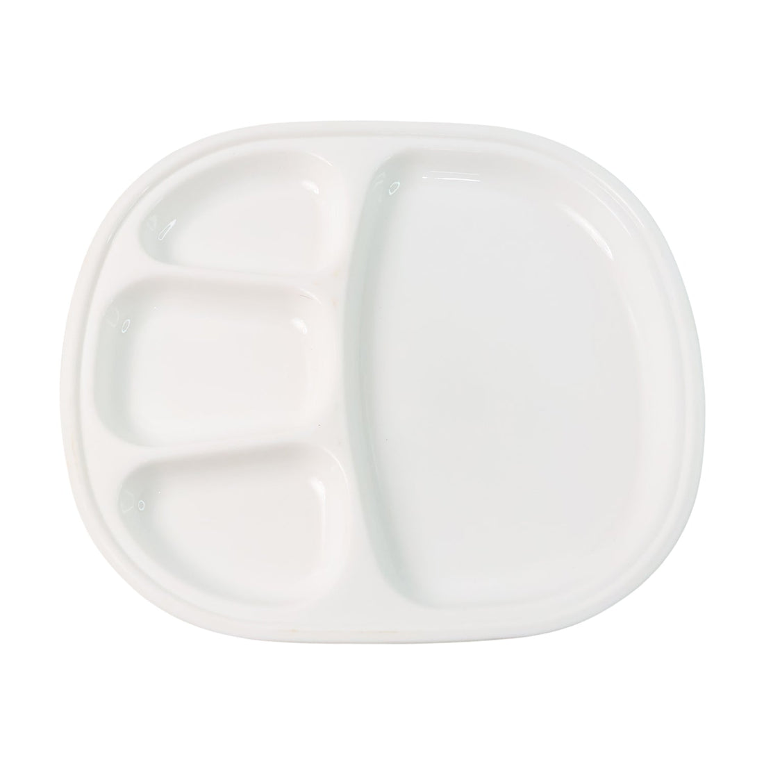Partition plate highlighting separate compartments for different dishes