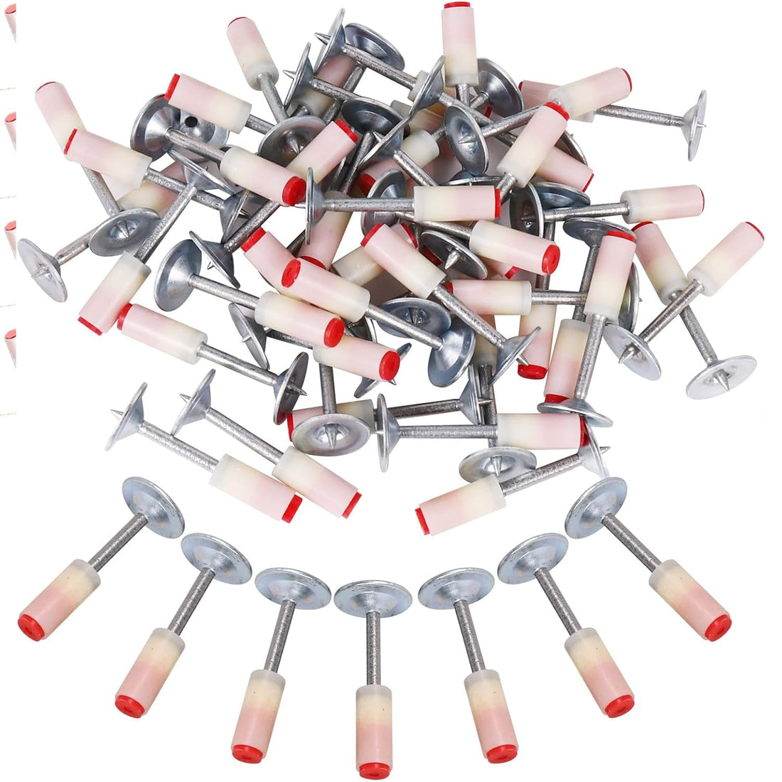 Assortment of durable steel nails for various fastening applications