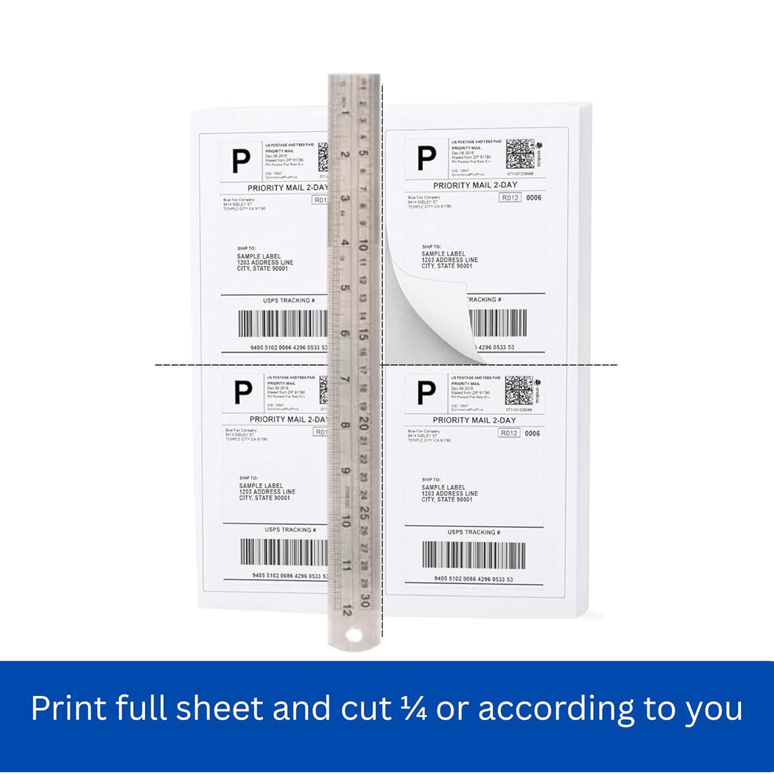 Stack of 100 Oddy A4 full-page self-adhesive label sheets