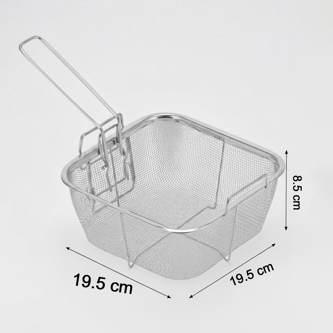 Frying basket holding crispy food snacks