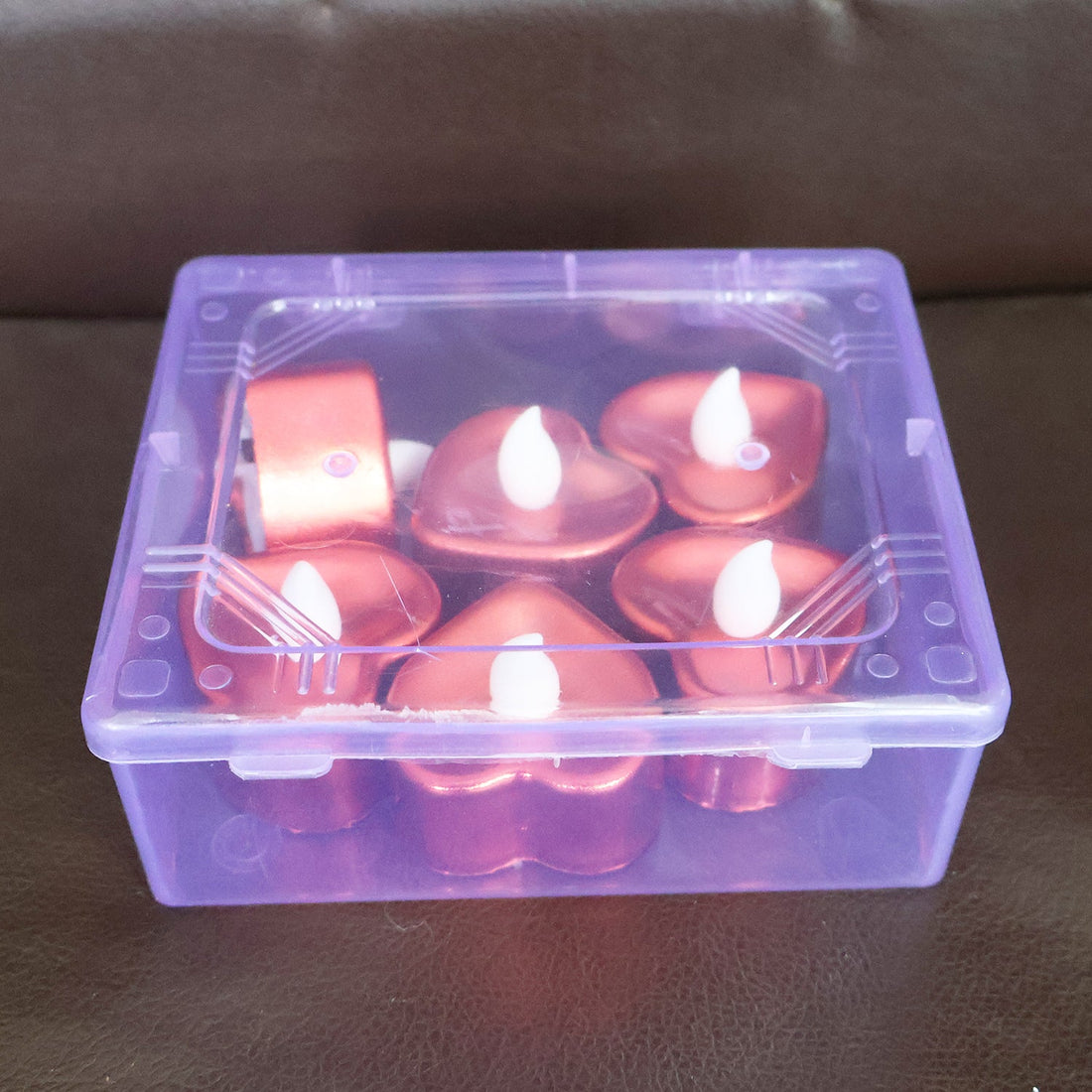 Real use of heart shape LED flameless decorative candle in room decor